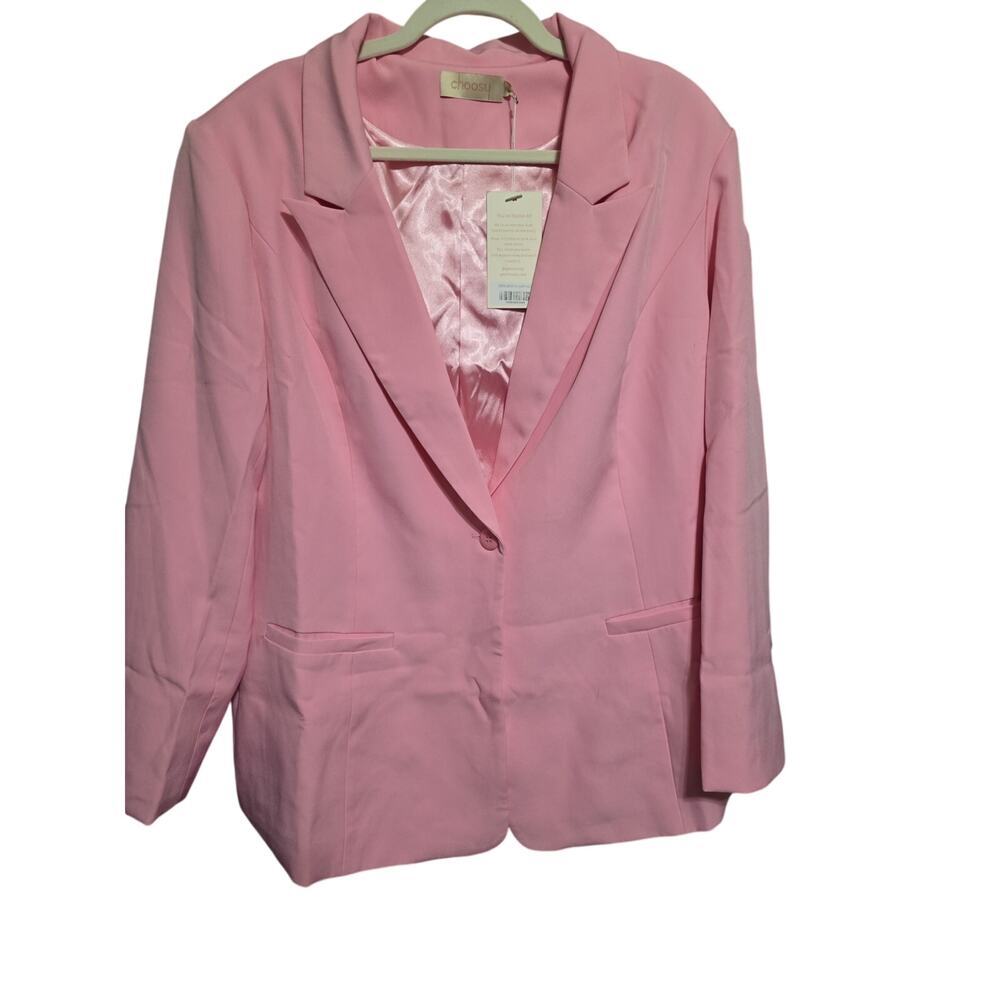 Choosy Plus Size Soft Pink Blazer Size 20 NWT Structured Stretch Jacket
